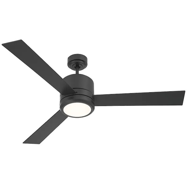 Westgate 52in Black Finish Plywood 3-Blade Ceiling Fan & Light, 19W, 3000K WFL-116-WS-3B-52-30K-BK-BK - main